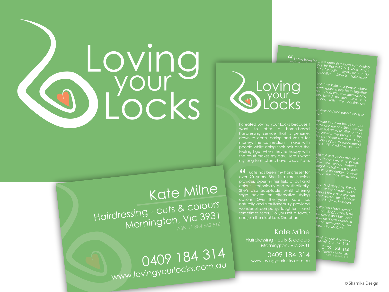 Loving Your Locks Logo Design, business card and flyer